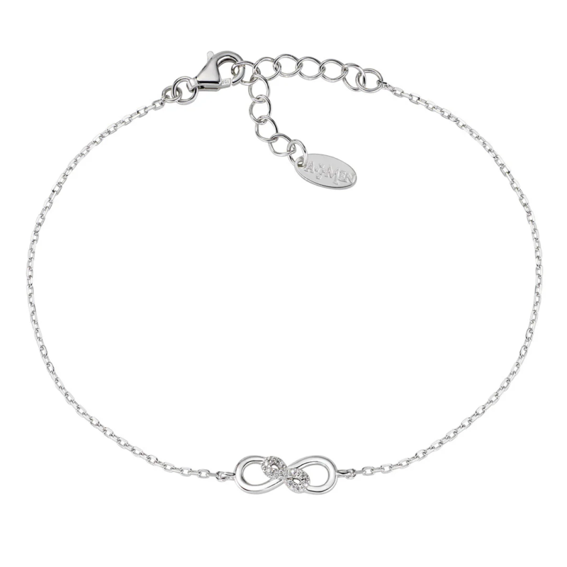 Bracciale Amen Doppio Infinito Argento 925 e Zirconi Bianchi BRININBBZ