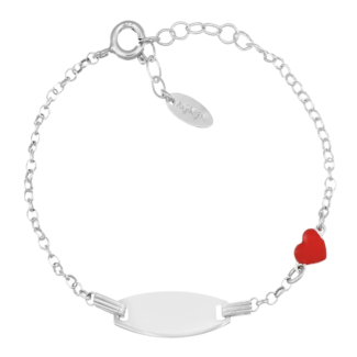 Bracciale Amen Junior Personalizzabile con Cuore Rosso Argento 925 BRJTACUB
