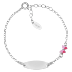 Bracciale Amen Junior Personalizzabile con Farfalla Rosa e Fucsia Argento 925 BRJTAFAB