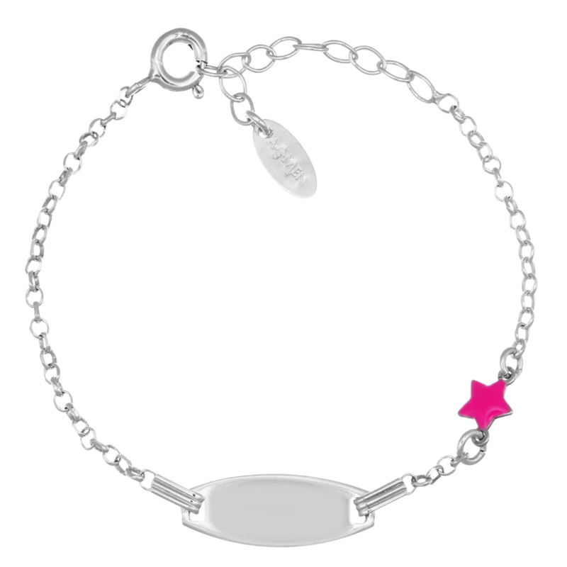 bracciale-amen-junior-personalizzabile-con-stella-fucsia-argento-925-brjtastb Bracciale Amen Junior Personalizzabile con Stella Fucsia Argento 925 BRJTASTB