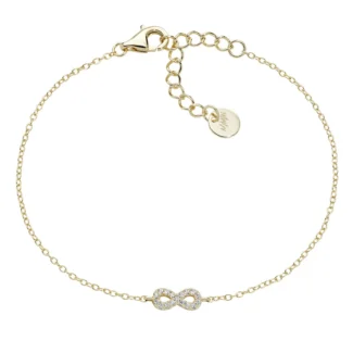 Bracciale Amen Mini Infinito Pavé Argento 925 Dorato BRINPGBZ3
