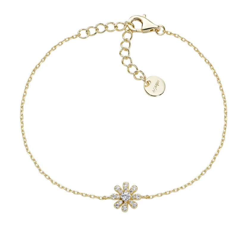 bracciale amen mini margherita pave argento 925 dorato brfipgbz3