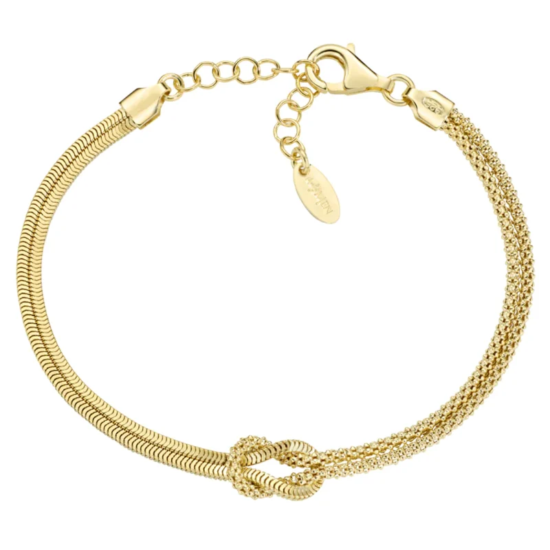 Bracciale Amen Nodo d'Amore Argento 925 Dorato BRNOAMGG16