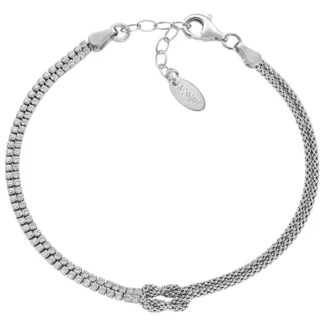 Bracciale Amen Nodo d'Amore con Zirconi Bianchi Argento 925 BRNOAMBBZ16