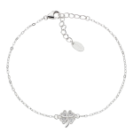 Bracciale Amen Quadrifoglio con Zirconi Bianchi Argento 925 BRQBBZ3
