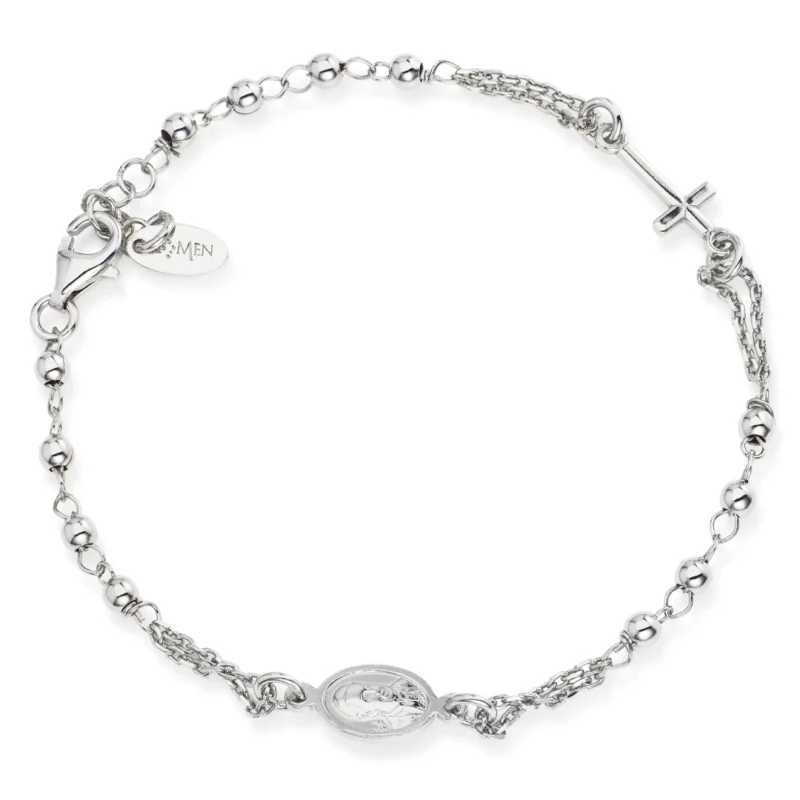 bracciale amen rosario argento 925 rodio brob3