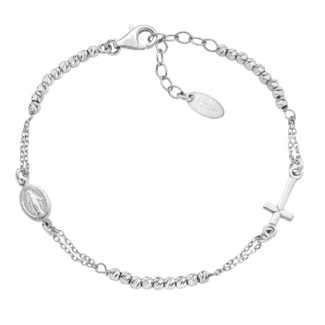 Bracciale Amen Stile Rosario con Sfere Diamantate Argento 925 BRCRMIBBD3