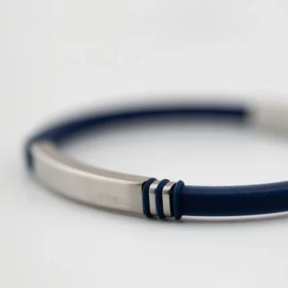 bracciale breil light cuff wild acciaio e silicone blu tj3820 dettaglio