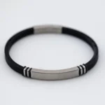 bracciale breil light cuff wild acciaio e silicone nero tj3819