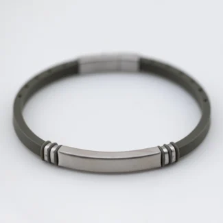 bracciale breil light cuff wild acciaio e silicone verde tj3821