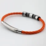 bracciale breil wanderlust acciaio silicone e pelle arancio tj3797 dettaglio chiusura