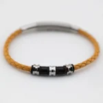 bracciale breil wanderlust acciaio silicone e pelle gialla tj3796