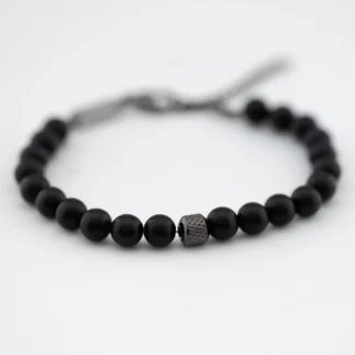 bracciale breil wild acciaio e agata nera tj3825