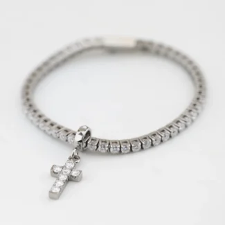 Bracciale John RichmondTennis Titanio Diamanti Lab Bianchi Croce JRTW01WW