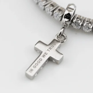 Bracciale John RichmondTennis Titanio Diamanti Lab Bianchi Croce JRTW01WW dettaglio