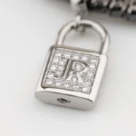 Bracciale John Richmond Tennis Titanio Diamanti Lab Neri e Bianchi Lucchetto JRTM08BB lucchetto