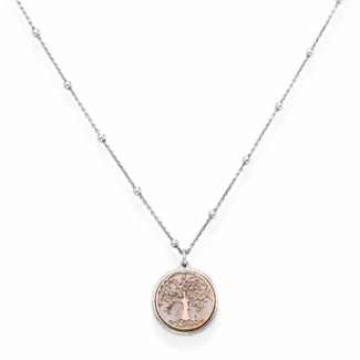 Collana Amen Albero della Vita Argento 925 Rodio e Rosè CLAL3