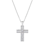 Collana Amen Croce di Zirconi Bianchi Baguette Argento 925 CLCRBABBBZ