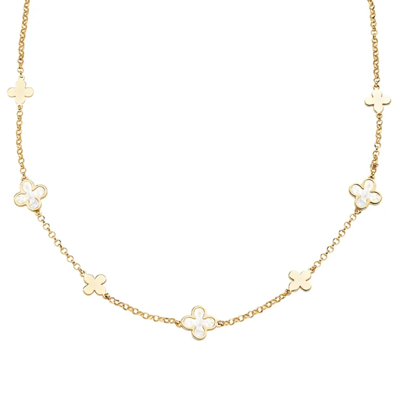 Collana Amen Fiori di Madreperla Argento 925 Dorato CLFIMPGB1