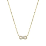 Collana Amen Mini Infinito Pavé Argento 925 Dorata CLINPGBZ3