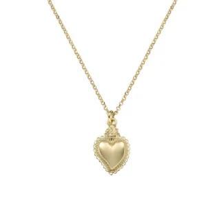 Collana Amen Mini Pendente Sacro Cuore Dorato Argento 925 CLSCG3