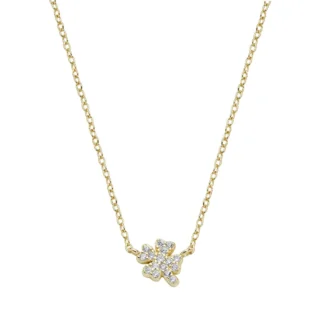 Collana Amen Mini Quadrifoglio Pavé Argento 925 Dorata CLQUPGBZ3