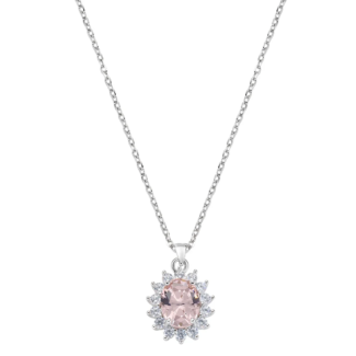 Collana Amen Royal Lady Zircone con Morganite Argento 925 CLLDGBBMO