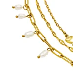 collana breil magnetica system acciaio dorato e perla di fiume tj3761 dettaglio perle