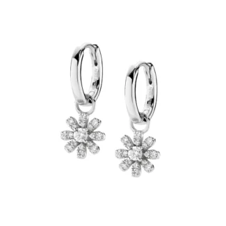 Orecchini Amen Pendenti Mini Margherita Pavé Argento 925 ORFIPBBZ1