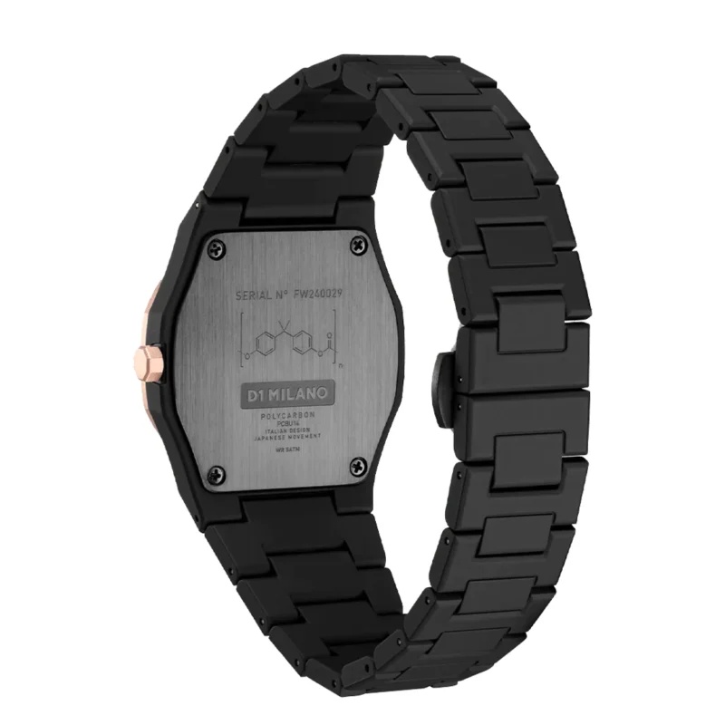 Orologio D1 Milano Polycarbon Gold Mesh D1-PCBU14 fondello
