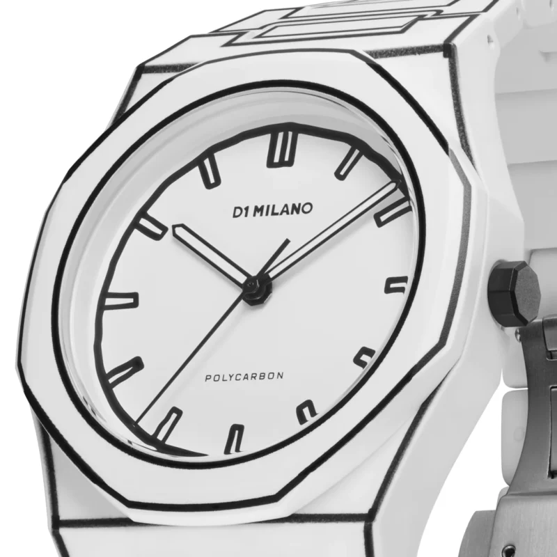 Orologio D1 Milano Polycarbon White Sketch D1-PCBJ34 dettaglio