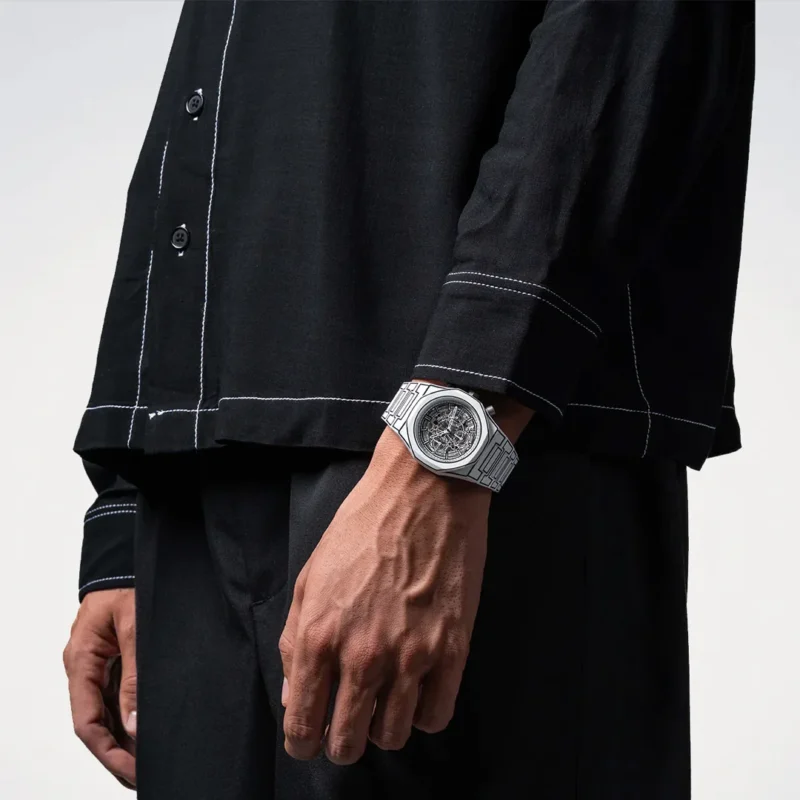 orologio-d1-milano-polychrono-white-sketch-d1-phbj13-indosso-uomo Orologio D1 Milano Polychrono White Sketch D1-PHBJ13 indosso uomo