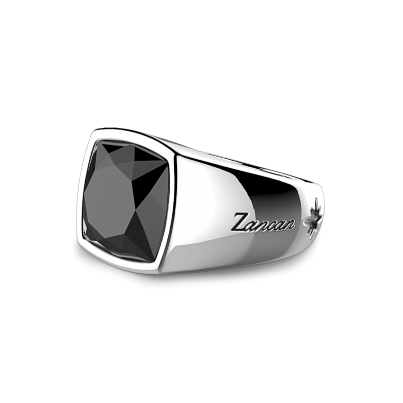 Anello Zancan Argento 925 e Onice ESA005 laterale