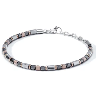 Bracciale Comete Uomo Acciaio PVD Rosè ed Ematite UBR 1148
