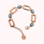 Bracciale Gioiello Bronzallure Maglia Rettangolare Prisma Gem Baguette Turchese WSBZ02361.LBT