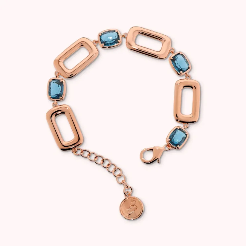 Bracciale Gioiello Bronzallure Maglia Rettangolare Prisma Gem Baguette Turchese WSBZ02361.LBT