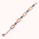 Bracciale Gioiello Bronzallure Maglia Rettangolare Prisma Gem Baguette Turchese WSBZ02361.LBT lungo