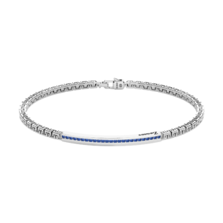 Bracciale Zancan Argento 925 Targa e Spinelli Blu EXB729-BL