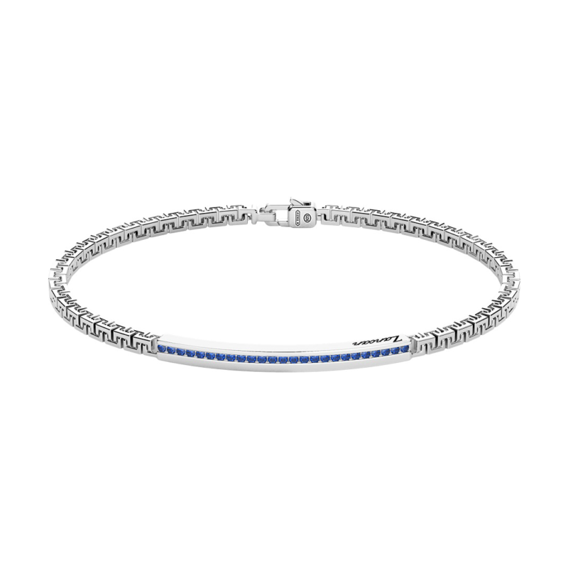 bracciale-zancan-argento-925-targa-e-spinelli-blu-exb729-bl Bracciale Zancan Argento 925 Targa e Spinelli Blu EXB729-BL