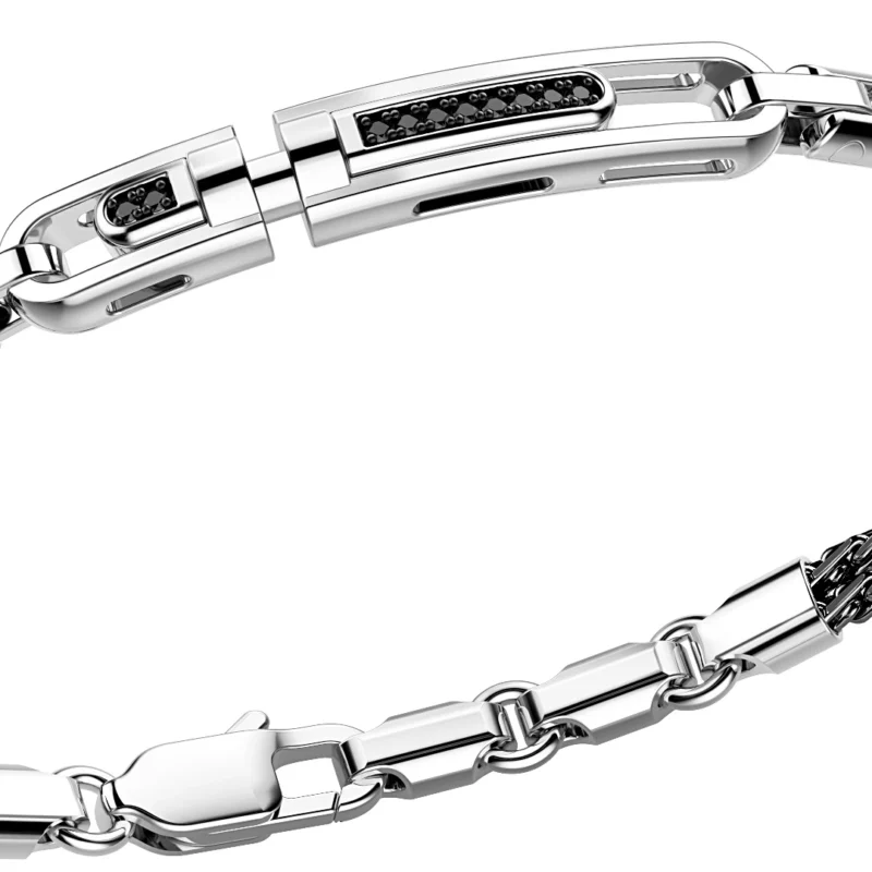 bracciale-zancan-argento-925-targa-e-spinelli-neri-exb609n-dettagli Bracciale Zancan Argento 925 Targa e Spinelli Neri EXB609N dettagli