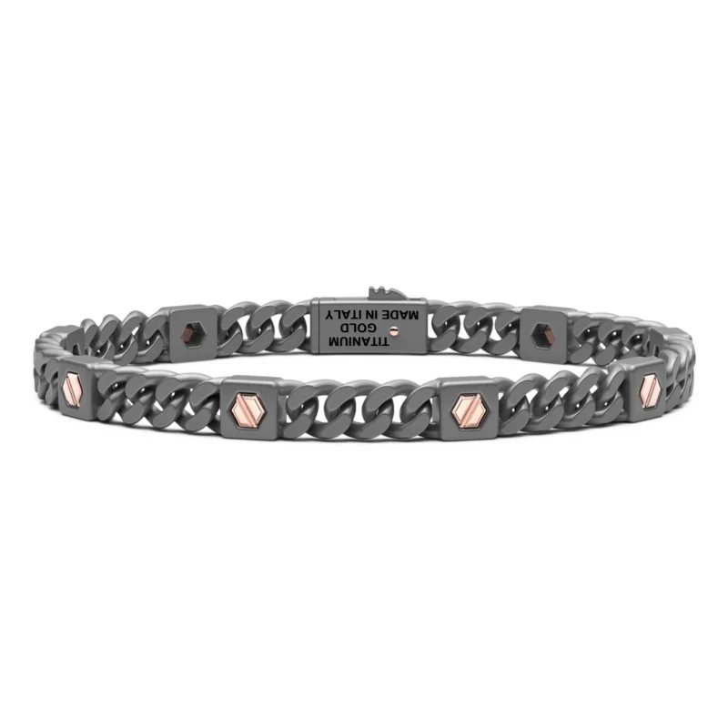 bracciale-zancan-grumetta-titanio-e-rose-etb292r Bracciale Zancan Grumetta Titanio e Rosè ETB292R