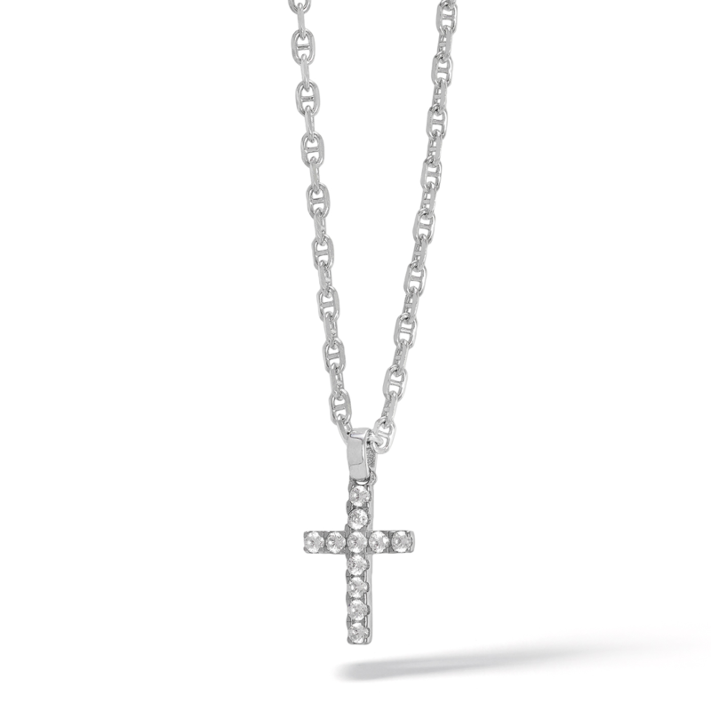 Collana Comete Uomo Croce Argento 925 con Zirconi Bianchi Small UGL 727