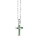Collana Zancan Argento 925 Rodiato e Spinelli Verdi ESC216-VE