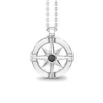 Collana Zancan Argento 925 Rodiato Rosa dei Venti e Zirconi Neri ESC121