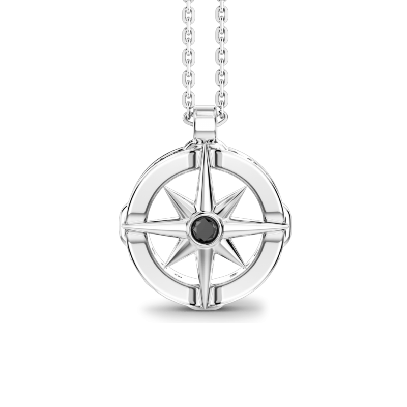 collana-zancan-argento-925-rodiato-rosa-dei-venti-e-zirconi-neri-esc121-fronte Collana Zancan Argento 925 Rodiato Rosa dei Venti e Zirconi Neri ESC121