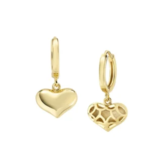 Orecchini Amen Hoop Mio Cuore Pendente Argento 925 Dorati ORCULIG1 retro
