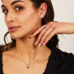 Orecchini Amen Quadricuore Rossi in Argento 925 con Zirconi EQUSBR parure