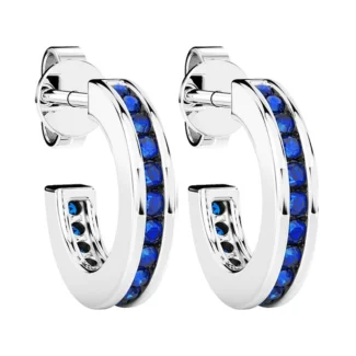 Orecchini Zancan Argento 925 Rodiato e Spinelli Blu ESO003-BL