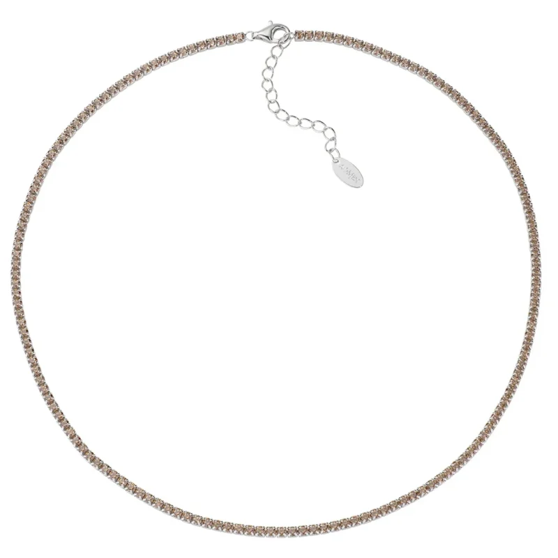 Collana Tennis Amen Mania Argento 925 con Zirconi Marroni CLT2BMA