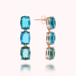 Orecchini Pendenti Bronzallure Trilogy Prisma Gem Taglio Mosaico Azzurro WSBZ02292.PAR-BL chiusura